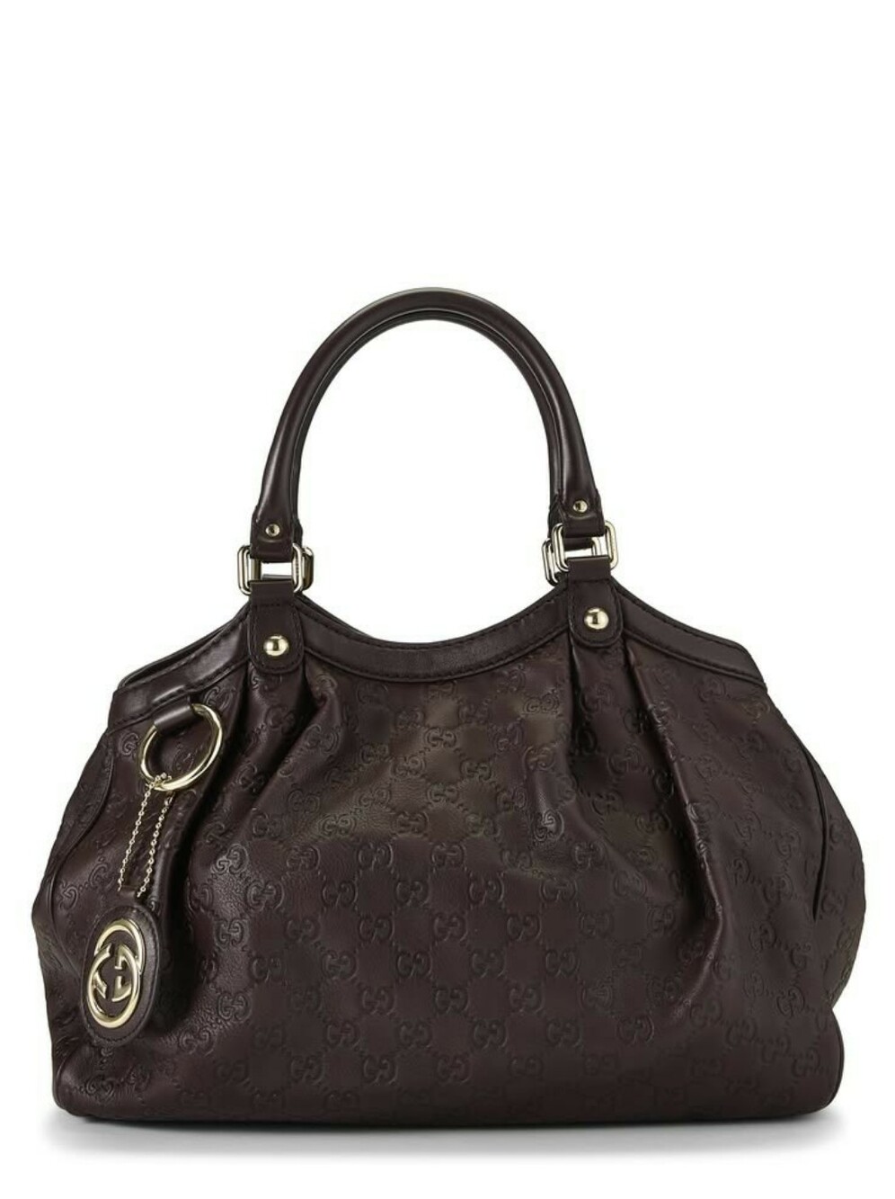 Authentic Gucci Large Sukey Tote Bag Dark Brown Guccissima Leather